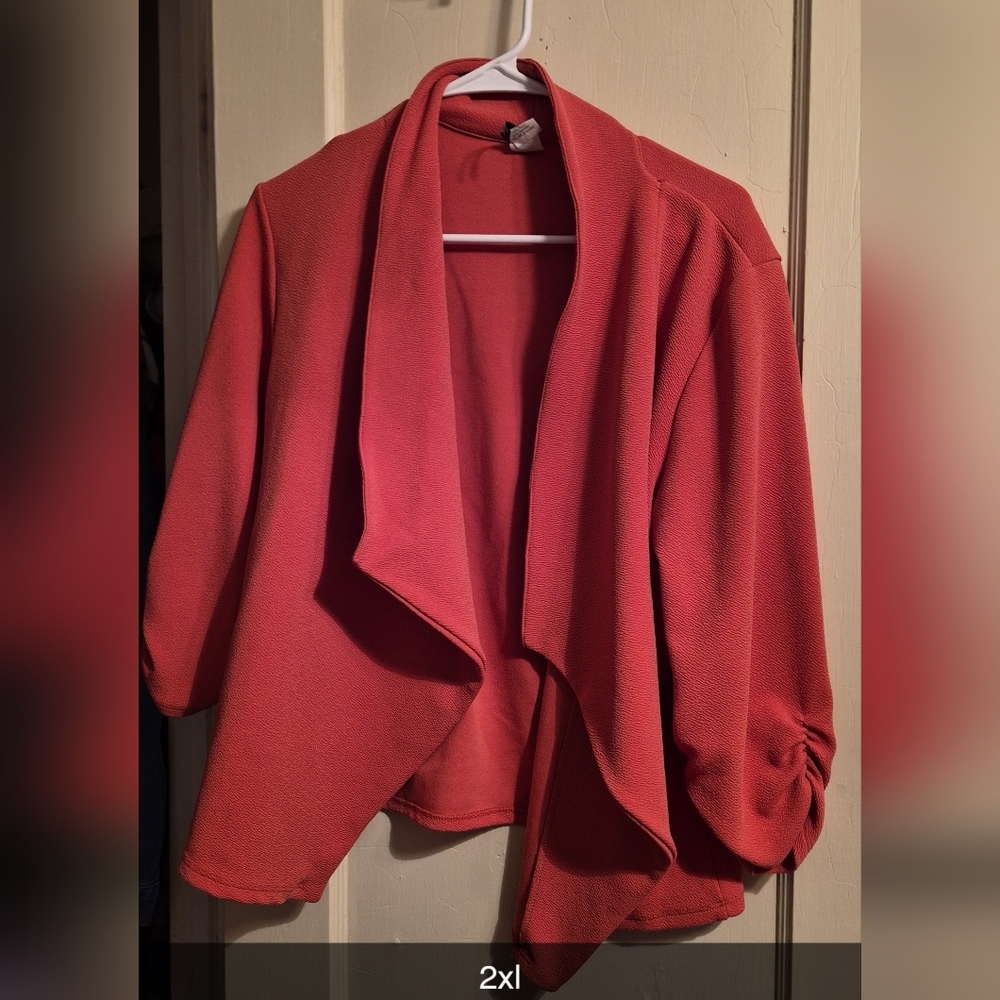 Women's Coral Open Front Sweater